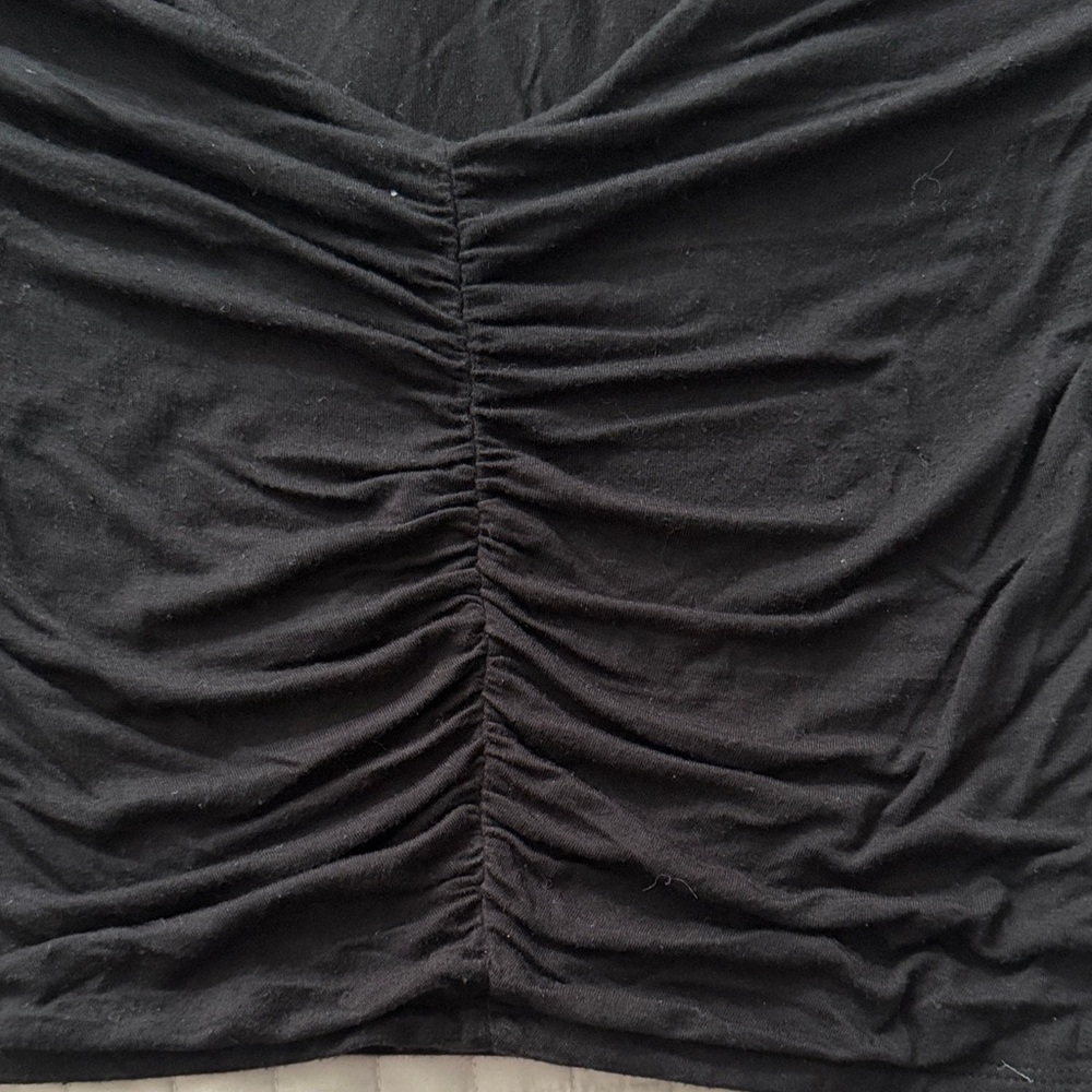 Garage Black Ruched Crop Top - Picture 2 of 5